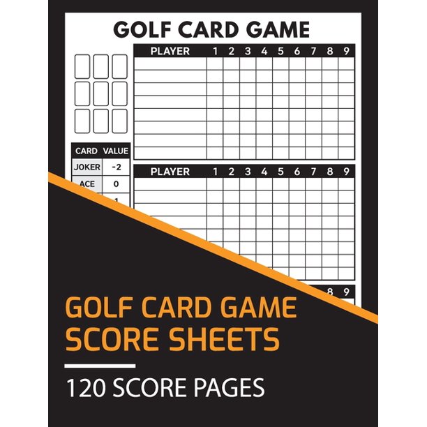 Golf Card Game Score Sheets 120 Score Pages Perfect Scoresheet Record