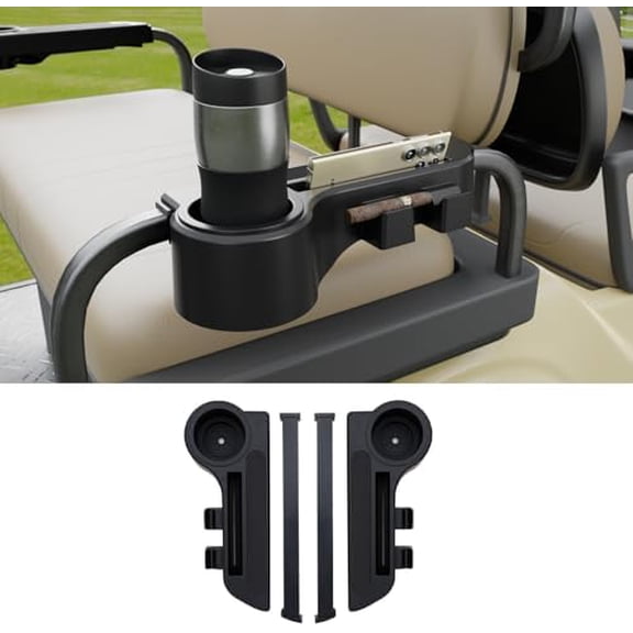 Golf Cart Armrest Equipped with Cigar Rest Cup Holder Phone Holder Universal Fit for EZGO/Club Car/Yamaha and More, Fit 1.0" or 1-1/4" Square Tube Frame (A Tasteful Addition to Your Ride)