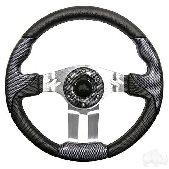 Golf Cart Aviator 5 Carbon Fiber Grip/Brushed Steering Wheel