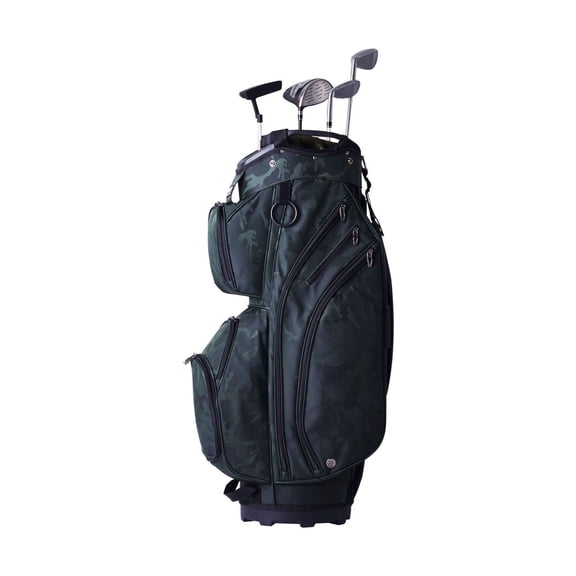 Golf Cart Bag 14 Way Divider, 11 Pockets Nylon Golf Bag with Handle, Straps & Dust Cover, Waterproof Golf Bags for Men Women, Army Green