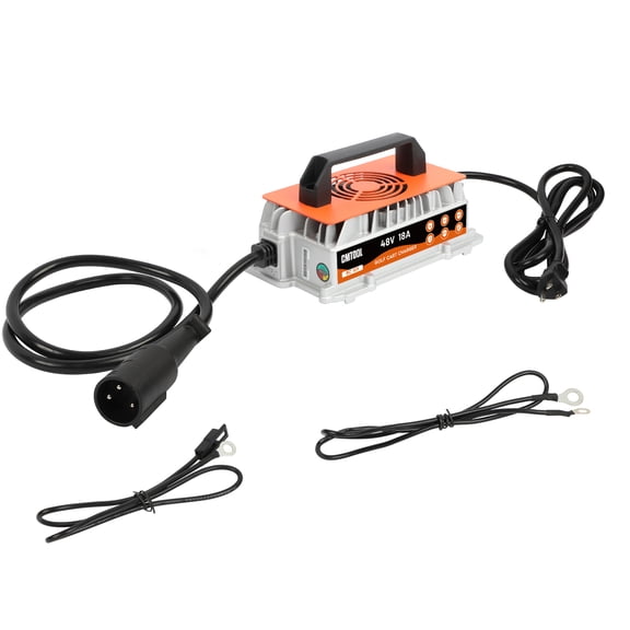 Golf Cart Battery Charger,48 Volt 18 Amp, 3-Pin Round Plug for Club Car IP67,Golf Cart Charger