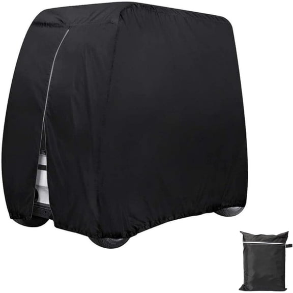 Golf Cart Cover 4 Passenger - Waterproof Golf Cart Covers w/Zipper Doors Compatible with EZGO Club Car Yamaha Golf Carts 4 Seat