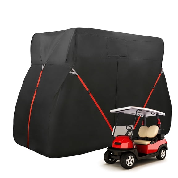Golf Cart Cover Fit for 2 Passenger Cart, Heavy 420D Oxford Fabric Waterproof Windproof Durable Golf Cart Cover for Yamaha, for Honda, for Club Car, for EZGO Golf Cart