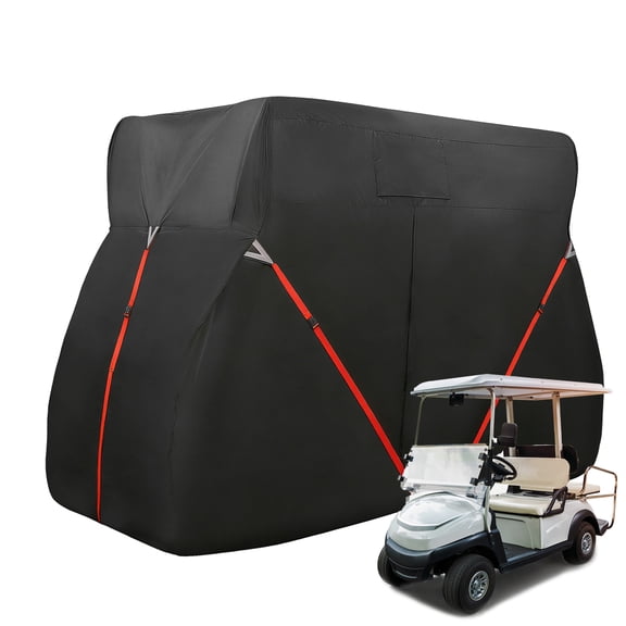 Golf Cart Cover Fit for 4/2+2 Passenger Cart, Heavy 420D Oxford Fabric Waterproof Windproof Durable Golf Cart Cover for Yamaha, for Honda, for Club Car, for EZGO Golf Cart