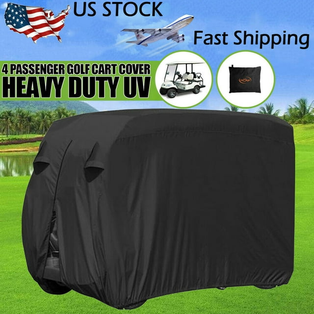 Golf Cart Cover,iClover Waterproof Snowproof Golf Club Cover for 4 Passenger Seat Fit EZ