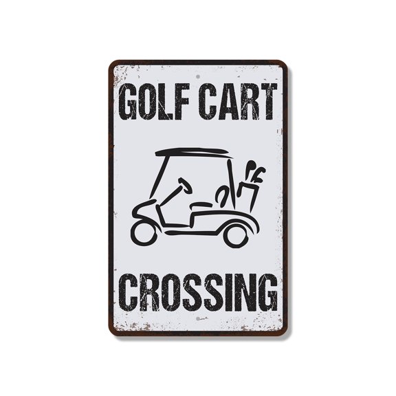 Golf Cart Crossing 8 Inch x 12 Inch Novelty Plastic Sign Beep Beep Yield Please Durable Weatherproof UV Protected Perfect for Communities Resorts Campgrounds Fun Gift for Retirees