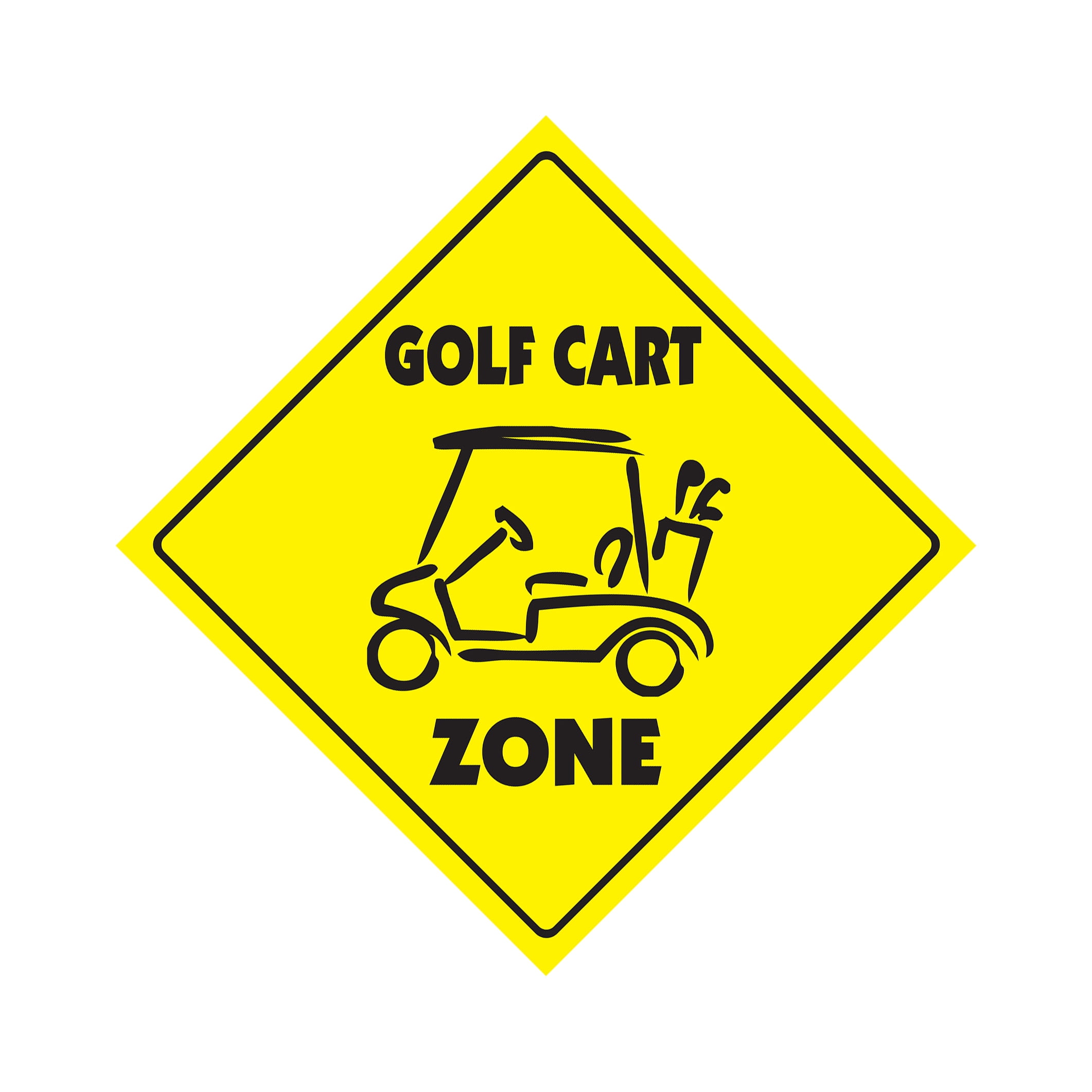 Golf Cart Crossing Sign Zone Xing Indoor/Outdoor 12" sport golfer