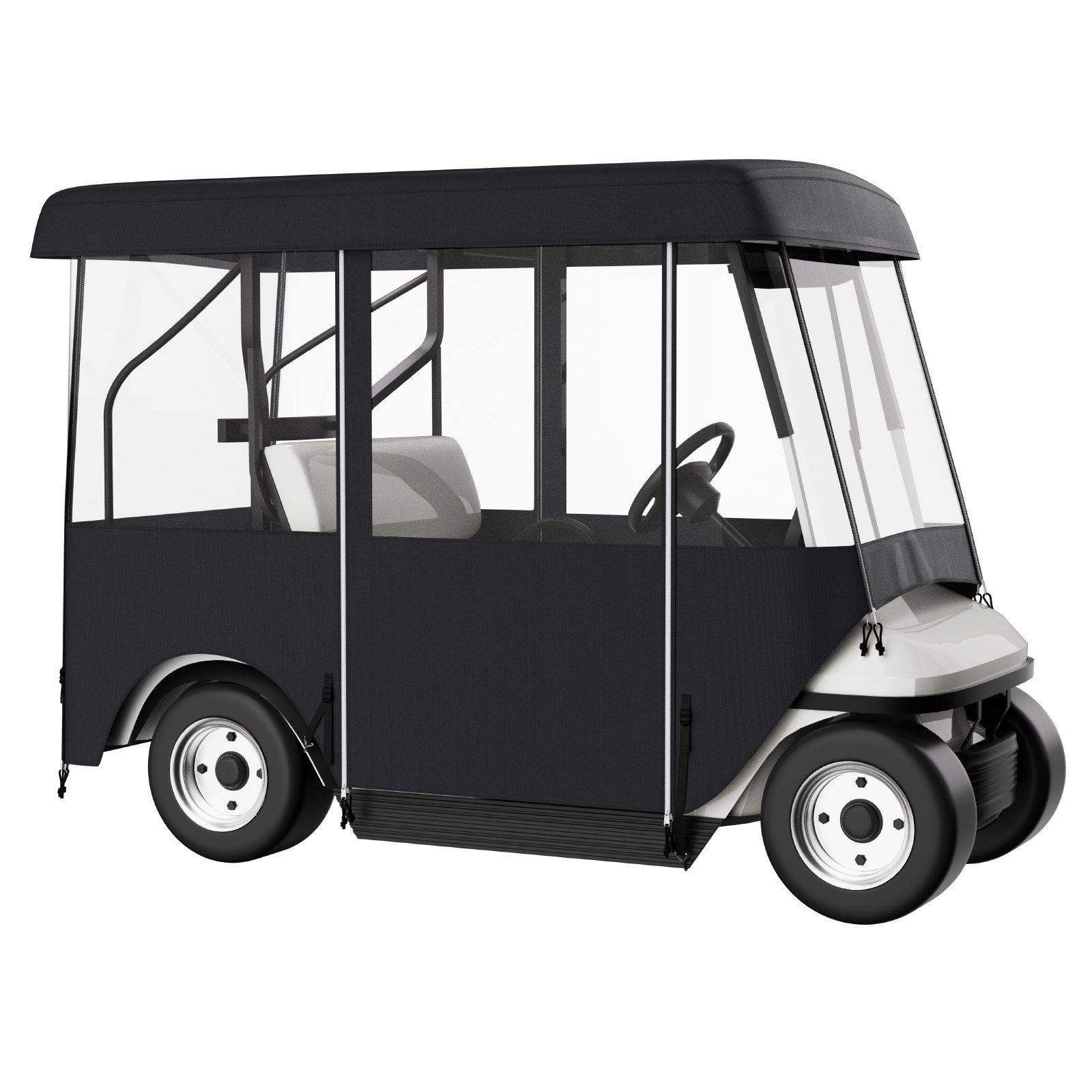 Golf Cart Enclosure 86'', 4-Person Golf Cart Cover, 4-Sided Fairway Deluxe, 300D Waterproof Driving Enclosure with Transparent Windows, Fit for EZGO, Club Car, Cart Black 86.6 x 43.3 x 65 in