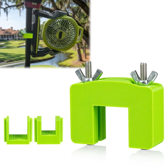 Golf Cart Fan Mount Bracket for Ryobi PCL811, Adjustable Clamp Adapter for 0.75", 1" & 1.25" Square Tubing, Tool-Free Holder