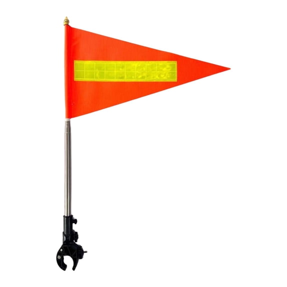 Golf Cart Flag Pole Telescopic Pole Reflective Strips Durable Stainless Steel Kit for Boats Electric Vehicles Bikes