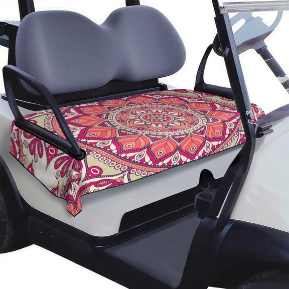 Golf Cart Front Seat Towel 51" x 31" with Mandala Print, Microfiber Cover for EZGO TXT RXV and Club Car Precedent
