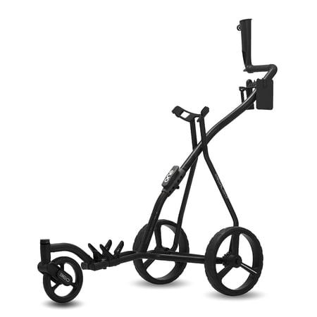 Golf Cart Golf Push Carts Wishbone - Swivel Front Wheel 360° Rotating, 1-Step Folding, Aircraft Grade Frame (Black)