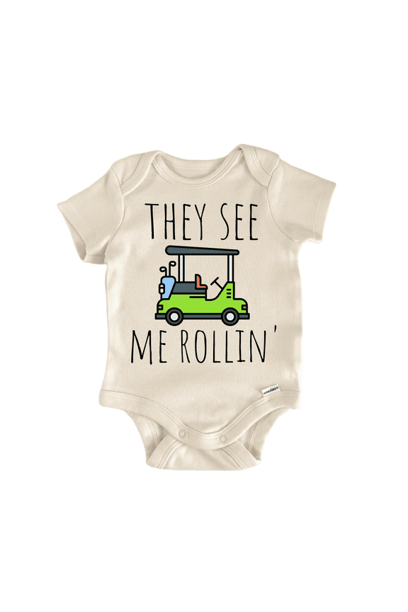 Golf Cart Golfing Sport Newborn Baby Bodysuit