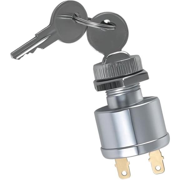 Golf Cart Ignition Switch with 2 Keys, Replacement for EZGO TXT and Medalist, 2-Terminal Starter Switch for Utility Vehicles