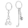 thumbnail image 1 of Golf Cart Keychain, Mini Cute Golf Ball Key Chain Sport Pendant Key Ring Bag Backpack Decor Silver, 1 of 7