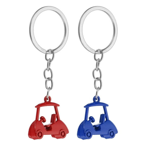 Golf Cart Keychain, Mini Cute Golf Keys Chain Sport Pendant Key Ring Bag Backpack Decor Blue/Red