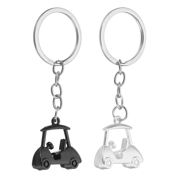Golf Cart Keychain, Mini Cute Golf Keys Chain Sport Pendant Key Ring Bag Backpack Decor Silver/Black