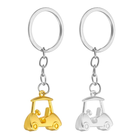 Golf Cart Keychain, Mini Cute Golf Keys Chain Sport Pendant Key Ring Bag Backpack Decor Silver/Gold