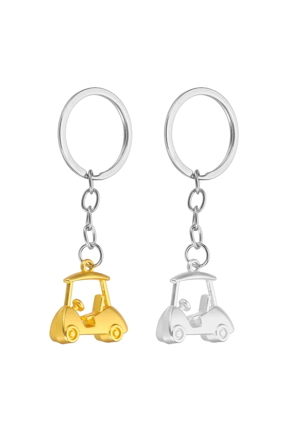 Golf Cart Keychain, Mini Cute Golf Keys Chain Sport Pendant Key Ring Bag Backpack Decor Silver/Gold