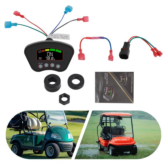 Golf Cart Keyless Ignition Switch, One Button Start Switch fits EZGO TXT 96+, Club Car Tempo, Club Car Onward