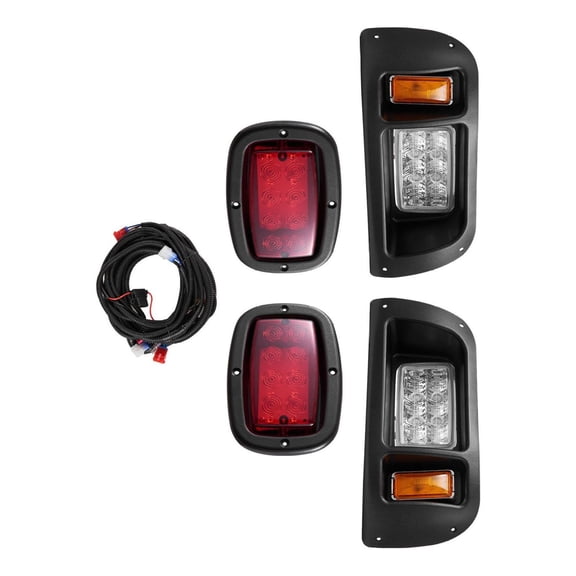 Golf Cart Light Kit 12V LED Headlight & Tail Light for EZGO TXT 1996-2013 - Wiring Harness & Switch Included