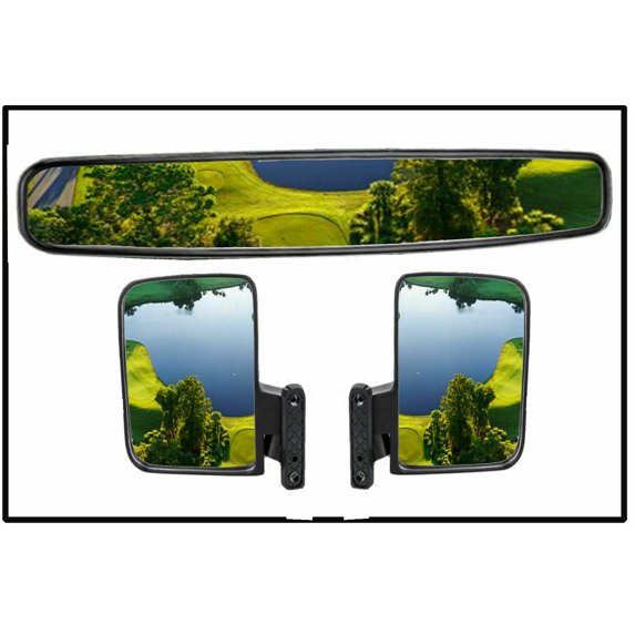 Golf Cart Mirrors Rear View Folding Side Mirrors for Club Car EZGO Yamaha Combo