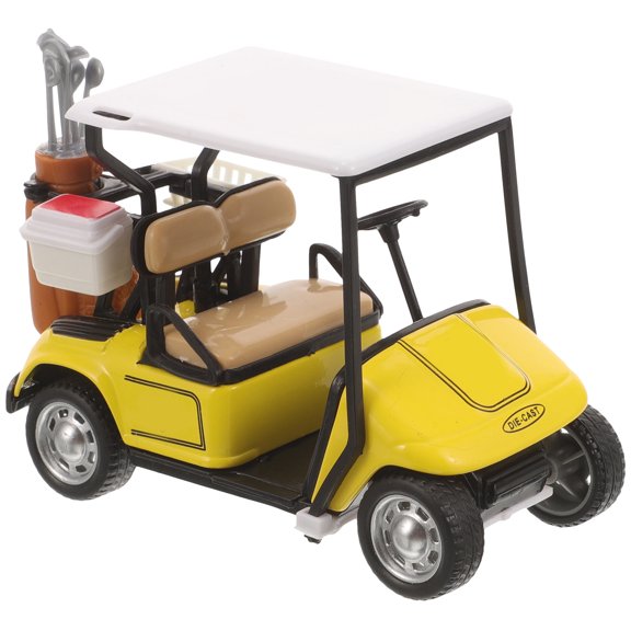 LEDMOMO Yellow Alloy Golf Cart Model Desktop Ornament Modern Decorative Home Decor