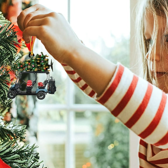 Golf Cart Ornament, Golf Carts Christmas Ornaments , Gift for Golfers, Golf Decor, Golf Christmas Ornaments for Men, Dad, Grandpa, Boy 1 Side Printing Flat Acrylic 3.3''