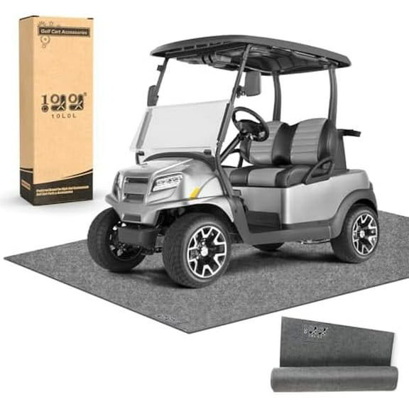 Golf Cart Parking Garage Mat (8.85' x 5.0' Ft) - Oil Absorbent, Waterproof, Slip-Resistant Garage Floor Mat for Yamaha, Club Car, EZGO, ATV, UTV and Motorcycles$$Sport & Recreation Other