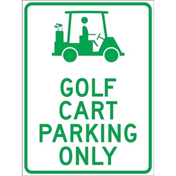 Golf Cart Parking Only Sign Metal Tin Sign 8x12 Inches