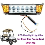 Club Car Precedent LED Headlight Light Bar Kit, 12V Front Headlight Assembly Fits 2004-Up Golf Carts, Replacement for OEM 102524801,1025248-01