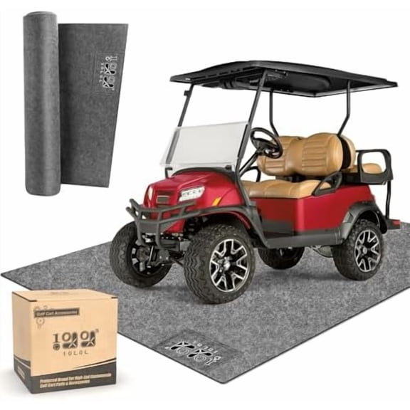 Golf Cart Premium Garage Floor Mat-Waterproof Anti-Slip Thickened Mat for Golf Cart Motorcycle Mower ATV UTV Parking Mat-106in x 59in$$Sport & Recreation Other