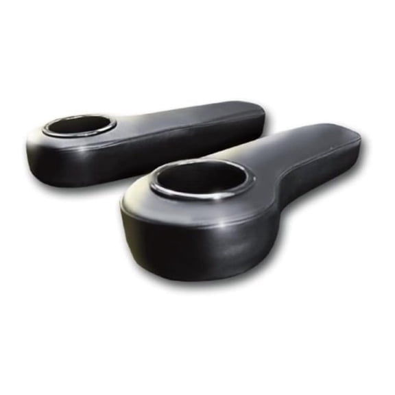 Golf Cart Rear Seat Arm Rest Kit with Cup Holders - Black Universal Fit - Padded Comfort - Set of 2 - Easy Installation