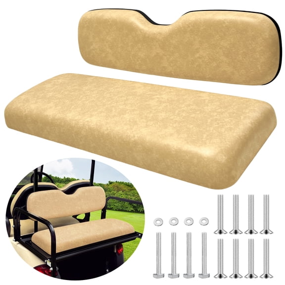 Universal Golf Cart Rear Seat Replacement Cushion for EZGO Club Car and Yamaha Golf Cart Back Seat Cushion Set, Tan