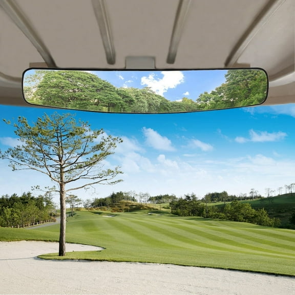 Golf Cart Rear View Mirror 16.5 Inch Extra Wide Panoramic Golf Cart Rear View Mirror Fit for EZGO, Yamaha, Club Car(Golf Cart Mirror)