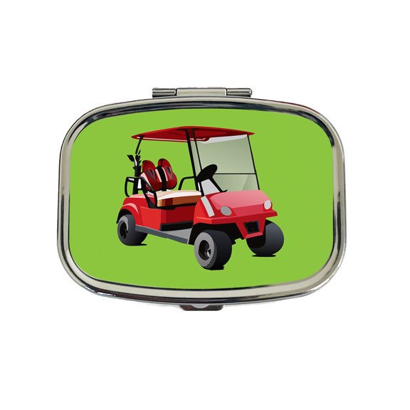 Golf Cart Red Golfing Sport Small Travel Handbag Pill Box Case