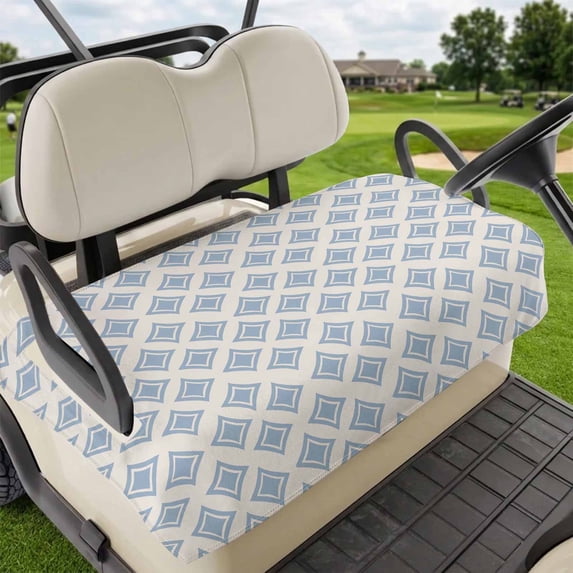 Golf Cart Seat Covers for 2 Seater, Abstract Blue Soft Microfiber Cart Seat Towel Blanket, Modern Contemporary Art Vintage Absorbent Breathable Non Slip Bench Seats Protector for Golf Course 51"x31"