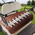 thumbnail image 1 of Golf Cart Seat Covers for 2 Seater, American Football Laces Soft Microfiber Cart Seat Towel Blanket, Classic Rugby Sports Absorbent Breathable Non Slip Bench Seats Protector for Golf Course 51"x31", 1 of 9