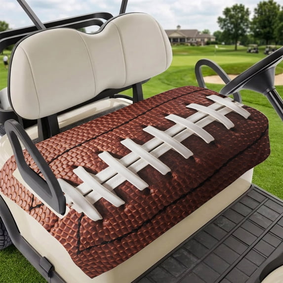 Golf Cart Seat Covers for 2 Seater, American Football Laces Soft Microfiber Cart Seat Towel Blanket, Classic Rugby Sports Absorbent Breathable Non Slip Bench Seats Protector for Golf Course 51"x31"