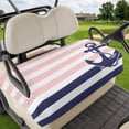 thumbnail image 1 of Golf Cart Seat Covers for 2 Seater,Anchor Pink Microfiber Cart Seat Towel Blanket,Modern Navy Blue White Striped Nautical Absorbent Breathable Non Slip Bench Seats Protector for Golf Course 51"x31", 1 of 9