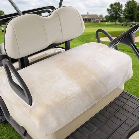 Golf Cart Seat Covers for 2 Seater,Beige Microfiber Cart Seat Towel Blanket,Retro Oil Painting Modern Abstract Art Aesthetics Absorbent NonSlip Bench Seats Protector for Golf Course 51"x31"