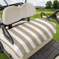 thumbnail image 1 of Golf Cart Seat Covers for 2 Seater,Beige Striped Microfiber Cart Seat Towel Blanket,Modern Farmhouse Beige White Stripes Absorbent Breathable Non Slip Bench Seats Protector for Golf Course 51"x31", 1 of 9
