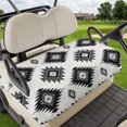thumbnail image 1 of Golf Cart Seat Covers for 2 Seater, Black Aztec Soft Microfiber Cart Seat Towel Blanket, Ethnic Southwest Boho Farmhouse Absorbent Breathable Non Slip Bench Seats Protector for Golf Course 51"x31", 1 of 8