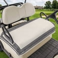 thumbnail image 1 of Golf Cart Seat Covers for 2 Seater,Black Cream Greek Key Microfiber Cart Seat Towel Blanket,Geometric Greece Ancient Rustic Absorbent Breathable Non Slip Bench Seats Protector for Golf Course 51"x31", 1 of 9
