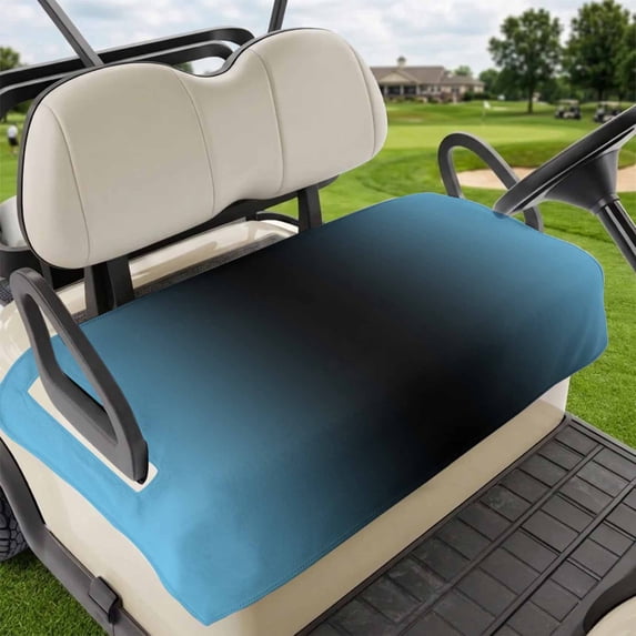 Golf Cart Seat Covers for 2 Seater, Blue Black Ombre Soft Microfiber Cart Seat Towel Blanket, Modern Gradient Abstract Art Absorbent Breathable Non Slip Bench Seats Protector for Golf Course 51"x31"