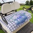 thumbnail image 1 of Golf Cart Seat Covers for 2 Seater, Blue Flower Soft Microfiber Cart Seat Towel Blanket, Green Leaves Rustic Plaid Purple Absorbent Breathable Non Slip Bench Seats Protector for Golf Course 51"x31", 1 of 9