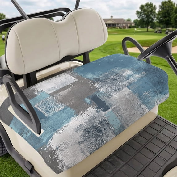 Golf Cart Seat Covers for 2 Seater, Blue Grey Soft Microfiber Cart Seat Towel Blanket, Modern Oil Painting Art Abstract Absorbent Breathable Non Slip Bench Seats Protector for Golf Course 51"x31"