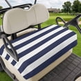 thumbnail image 1 of Golf Cart Seat Covers for 2 Seater, Blue Stripes Soft Microfiber Cart Seat Towel Blanket, Simple Blue White Texture Absorbent Breathable Non Slip Bench Seats Protector for Golf Course 51"x31", 1 of 9