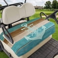 thumbnail image 1 of Golf Cart Seat Covers for 2 Seater,Blue Teal Brown Microfiber Cart Seat Towel Blanket,Anchor Nautical Coastal Ocean Wooden Absorbent Breathable Non Slip Bench Seats Protector for Golf Course 51"x31", 1 of 9