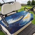 thumbnail image 1 of Golf Cart Seat Covers for 2 Seater, Blue Yellow Abstract Soft Microfiber Cart Seat Towel Blanket, Modern Oil Painting Art Absorbent Breathable Non Slip Bench Seats Protector for Golf Course 51"x31", 1 of 9